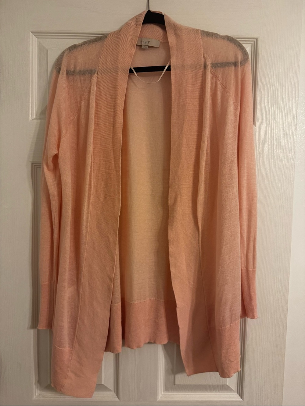 LOFT Peach Open-Front Lightweight Cardigan